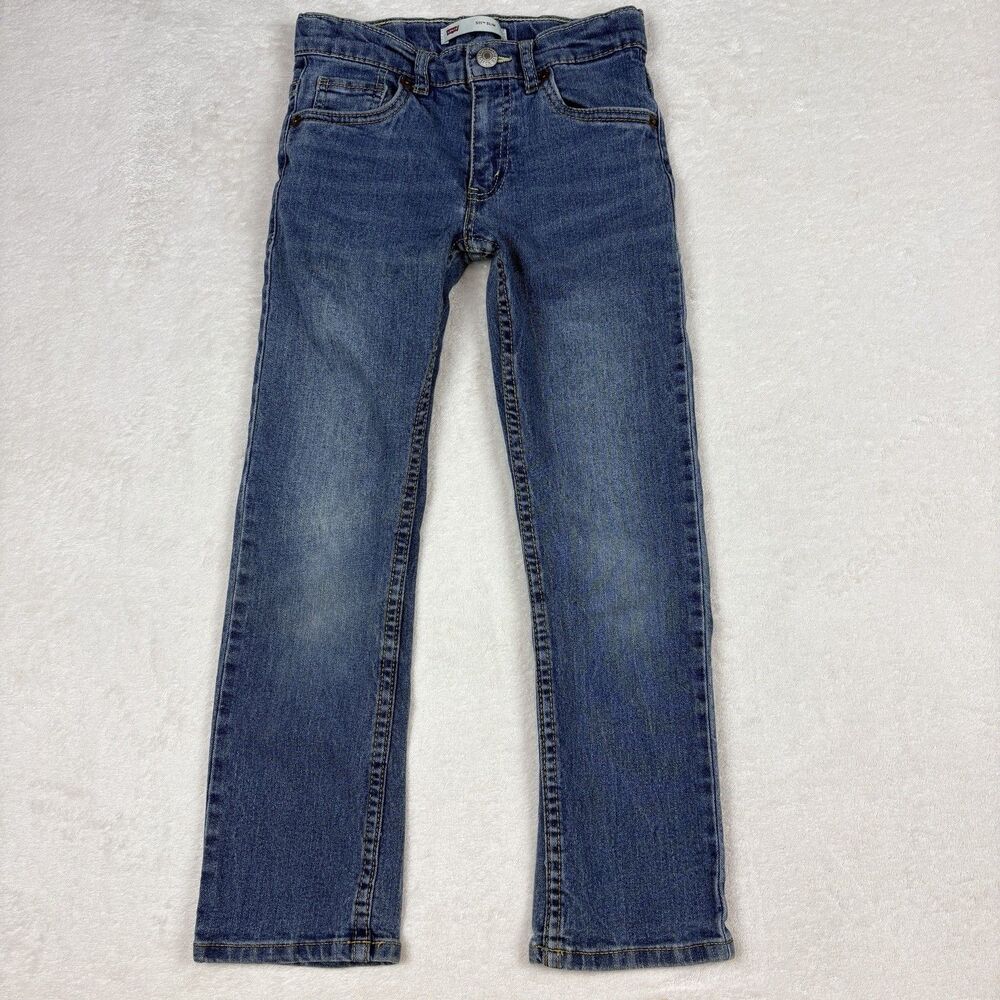 Levis 511 Slim Jeans Boys 7 Regular Medium Wash Denim Adjustable Waist Straight